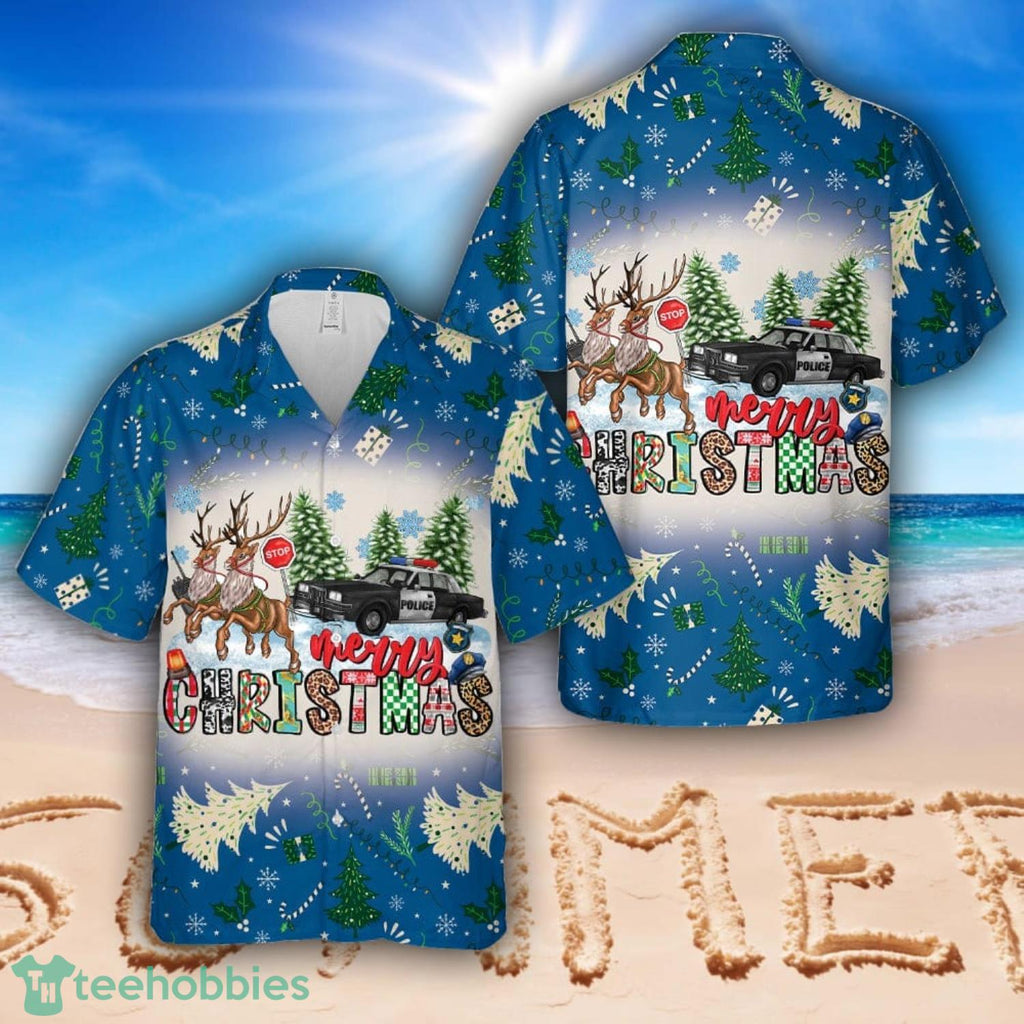 Merry Christmas Police Christmas Hawaiian Shirt Aloha Beach Shirt