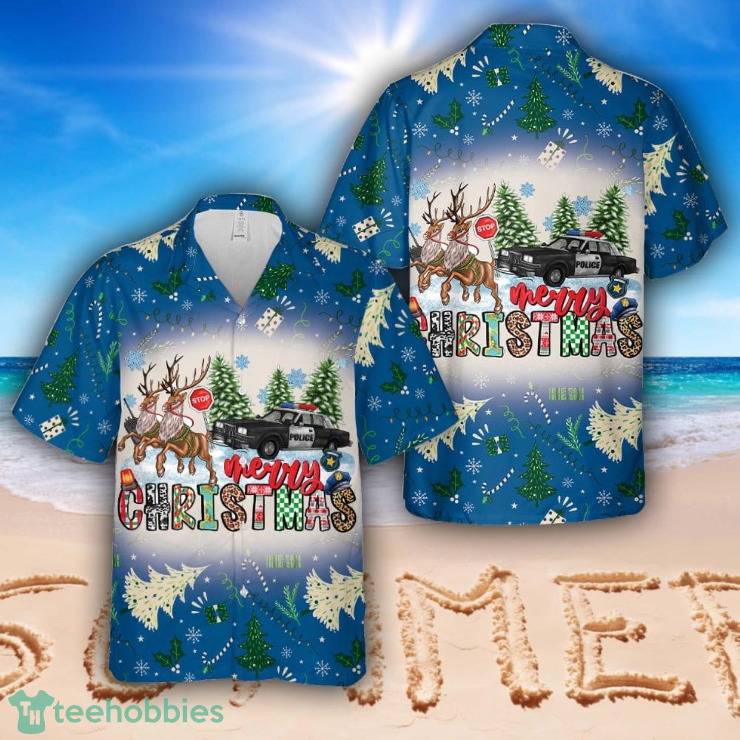 Merry Christmas Police Christmas Hawaiian Shirt Aloha Beach Shirt