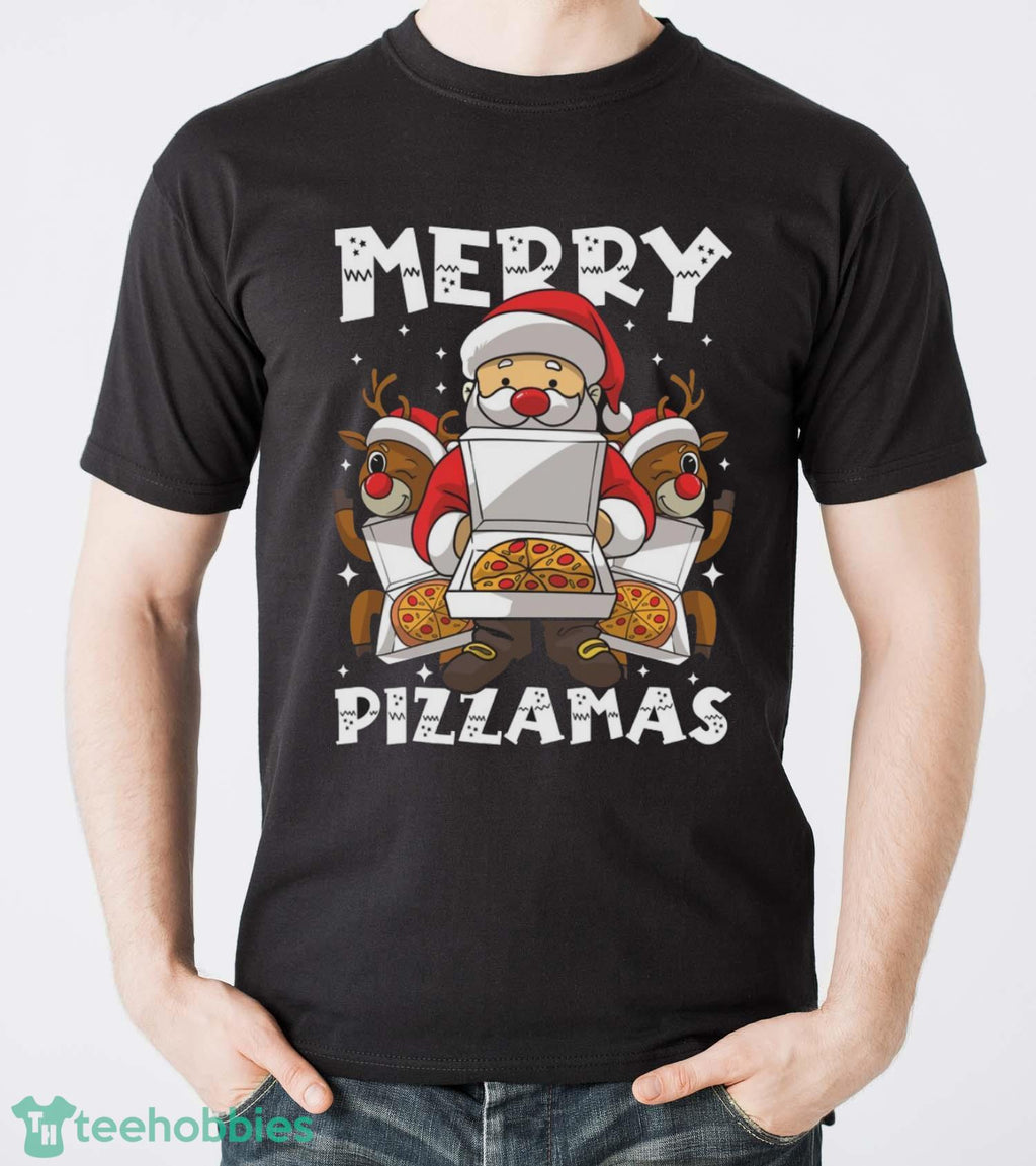 Merry Pizzamas Pizza Ugly Christmas Sweater Pizza Christmas Sweater
