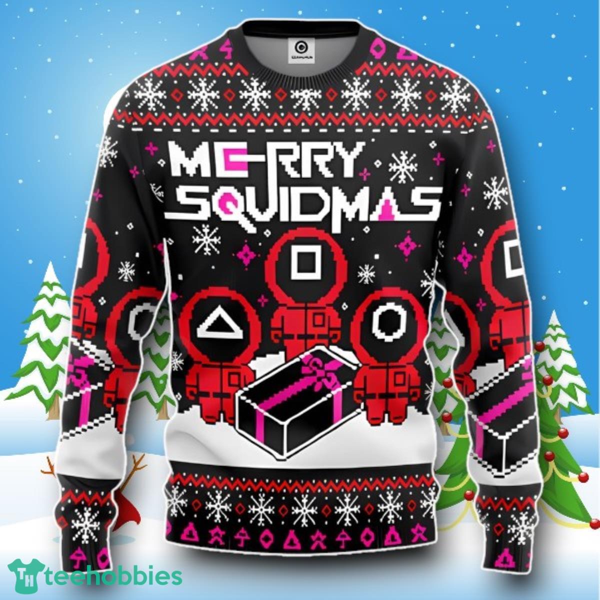 Merry Squidmas Squid Game Ugly Christmas Custom Ugly Sweater Style Gift