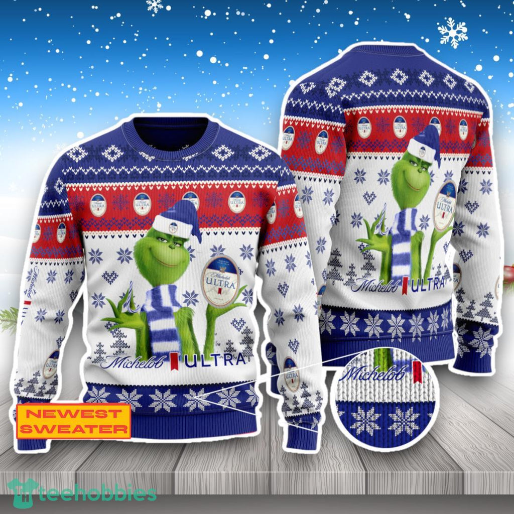 Michelob Ultra The Grinch Ugly Christmas Sweater Trending For Fans