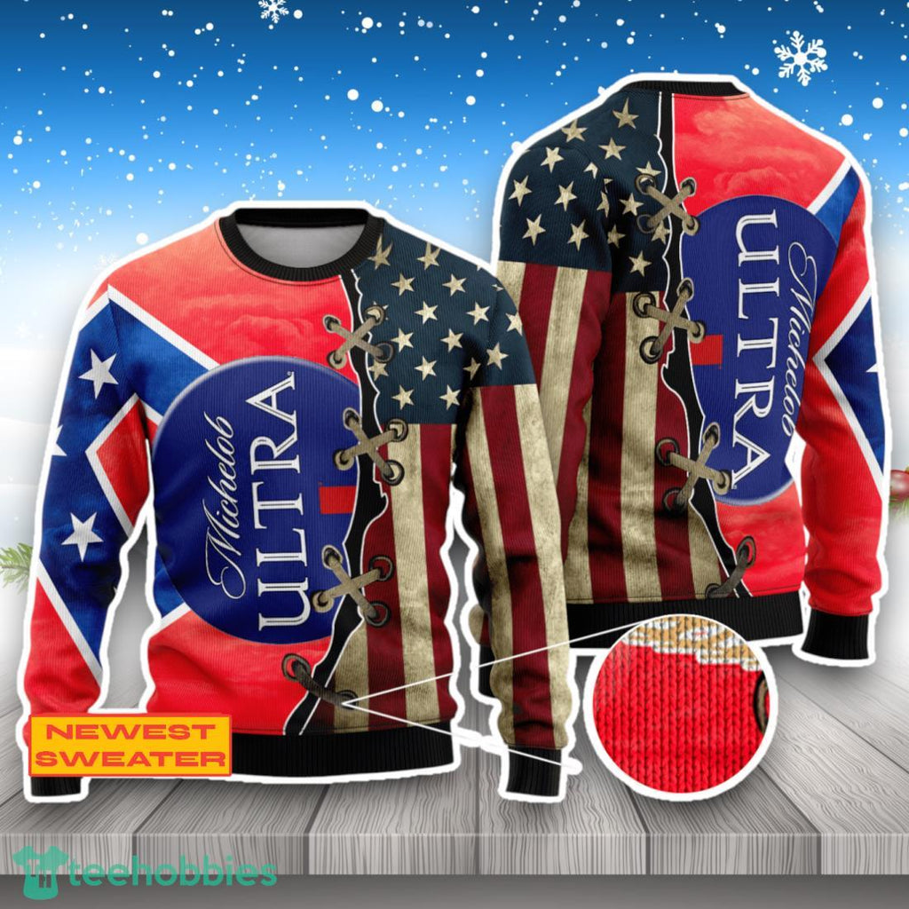 Michelob Ultra USA Flag 3D Sweater For Men Women