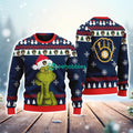 Milwaukee Brewers MLB The Grinch Funny Merry Christmas Uglly Sweater 3D New Trend