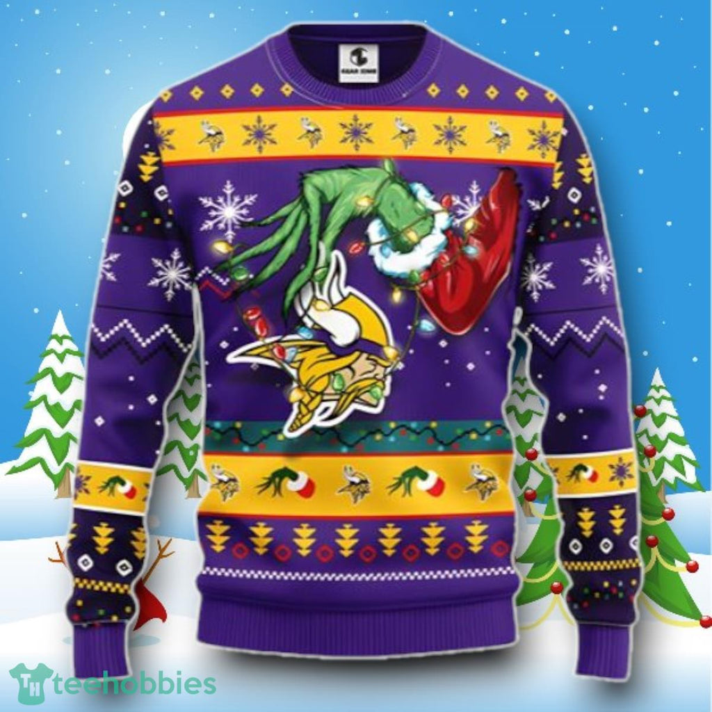 Minnesota Vikings Grinch Ugly Christmas Sweater Style Gift
