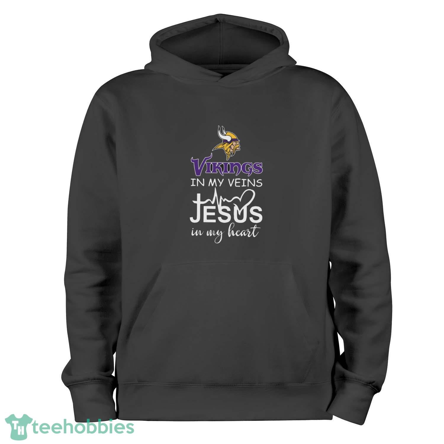 Minnesota Vikings In My Veins Jesus In My Heart Unisex , , , Long Sleeve Tee