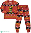 MLB Grinch St Louis Cardinals MLB Custom Name Christmas Knitting Pattern Matching Family Pajamas Set