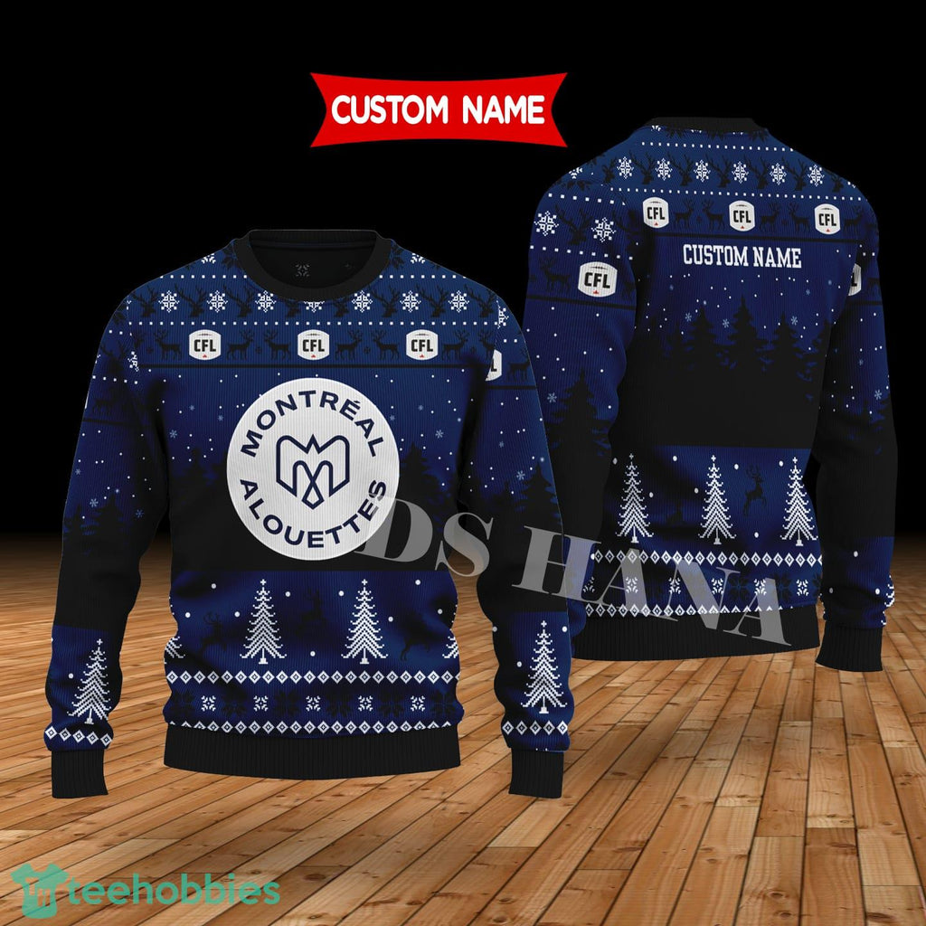 Montreal Alouettes Custom Name Merry Xmas Sweater For Soccer Sport Team’s Fans Sweater