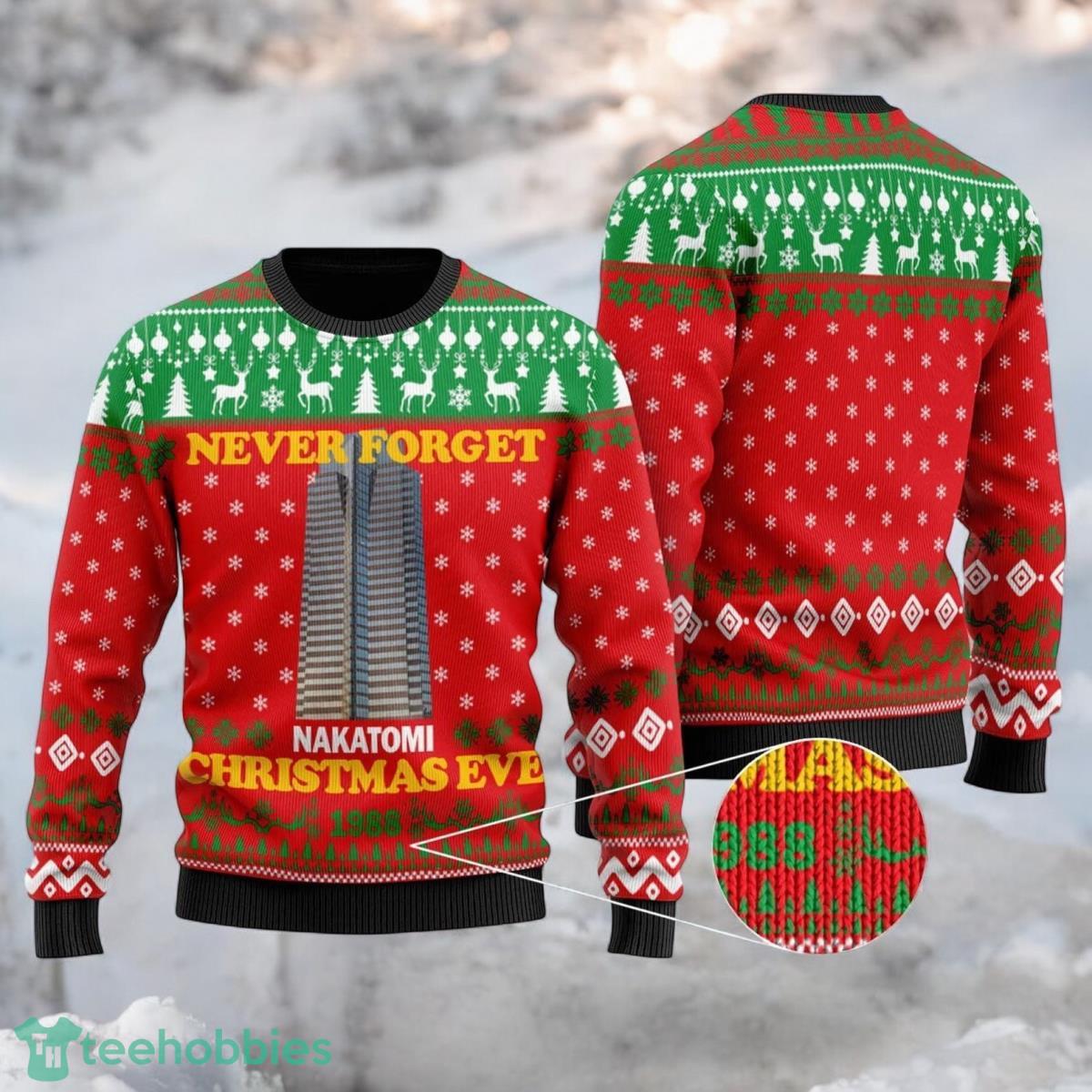 Nakatomi Plaza Christmas Sweater Die Hard Xmas Christmas 3D Ugly Sweater For Men And Women