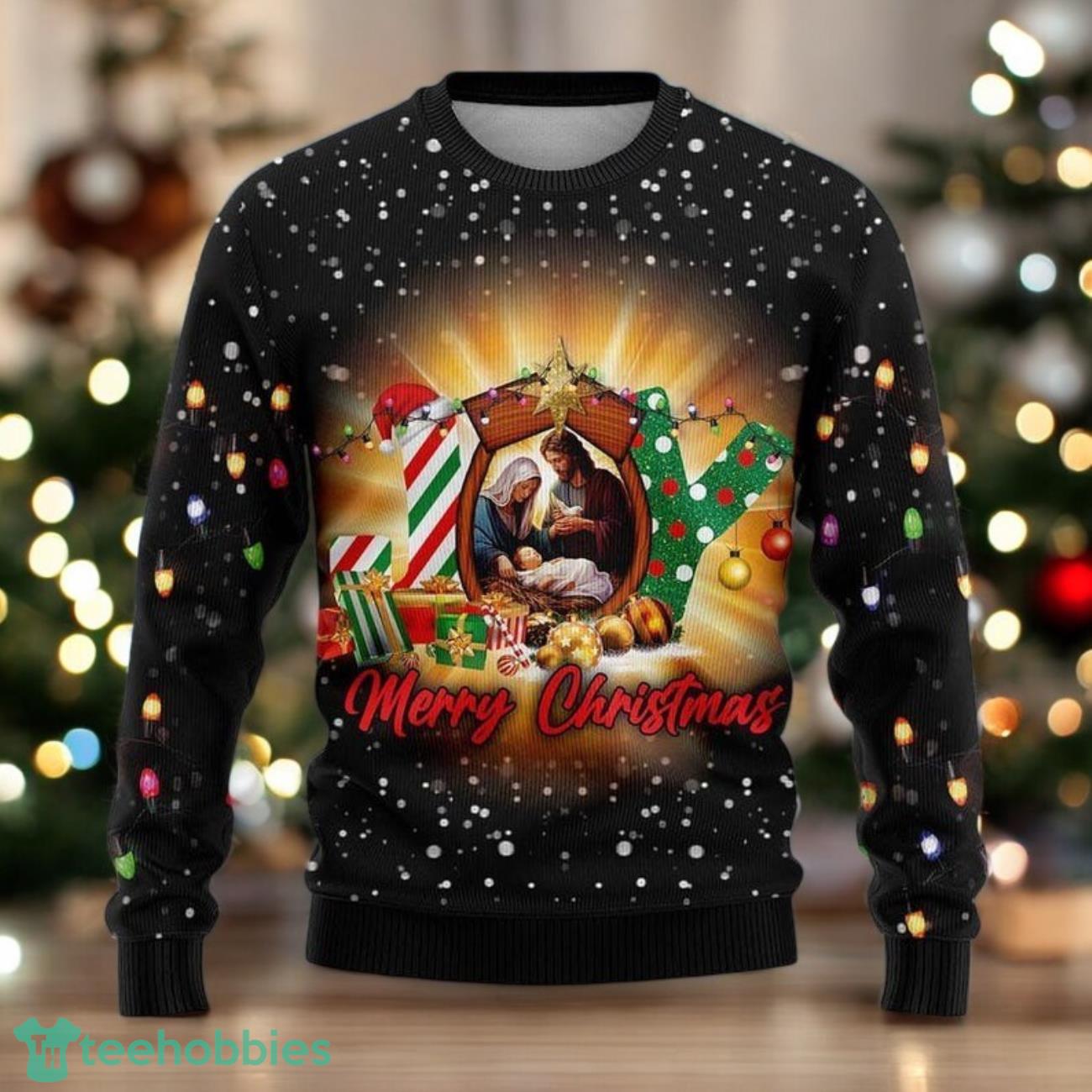 Nativity Scene Christmas Sweater Holy Family Christian Xmas Sweater