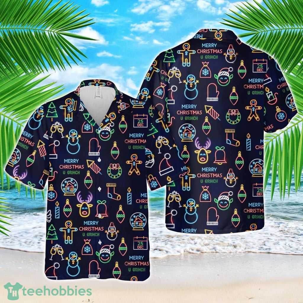 Neon Christmas Xmas Hawaiian Shirt