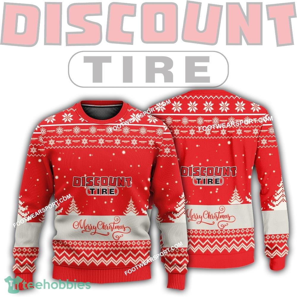 New Logo Discount Tire Tinsel Ugly Christmas Sweater AOP Gift Holidays