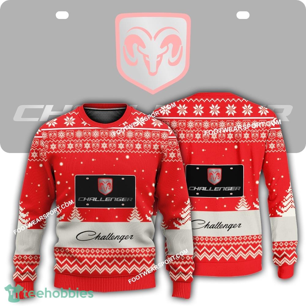 New Logo Dodge Challenger Car Racing Bauble Ugly Xmas Sweater AOP Gift Holidays