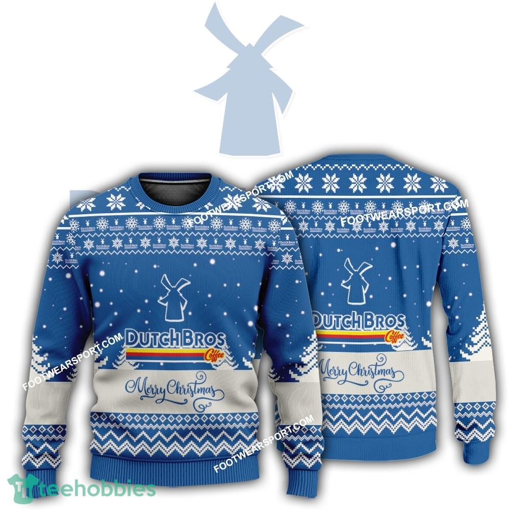 New Logo Dutch Bros Coffee Snowball Knitted Christmas 3D Sweater For Men Women