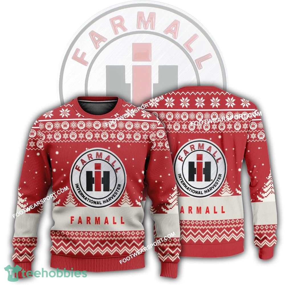 New Logo Farmall Tractor Cabin Ugly Christmas Sweater AOP Gift For Adult