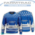 New Logo Farmtrac Tractor Icy Knitted Christmas Sweater Gift Holidays