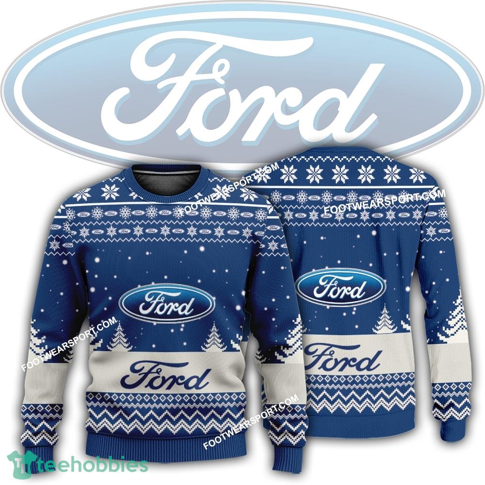 New Logo Ford Car Racing Ice-Skating Ugly Christmas Sweater For Men Women
