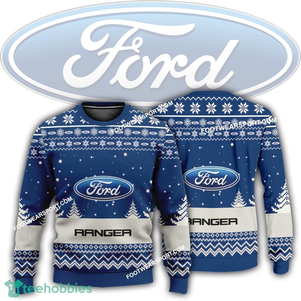 New Logo Ford Ranger Car Racing Hibernate Knitted Christmas Sweater For Men Women