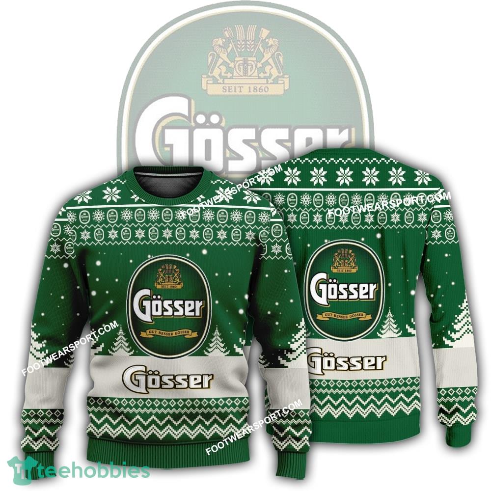 New Logo Gosser Beer Hat Ugly Christmas 3D Sweater For Men Women