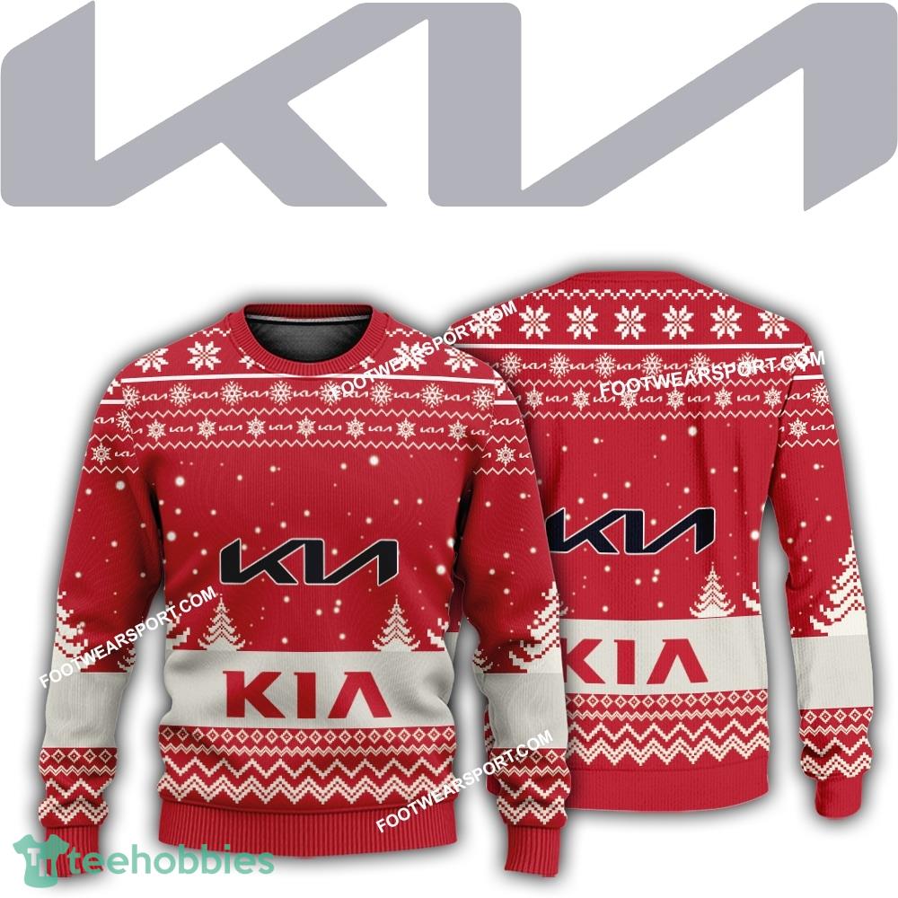 New Logo Kia Car Racing Hearth Knitted Christmas Sweater Gift Holidays