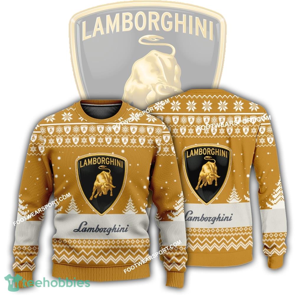 New Logo Lamborghini Car Racing Knitted Ugly Xmas Sweater For Men Women