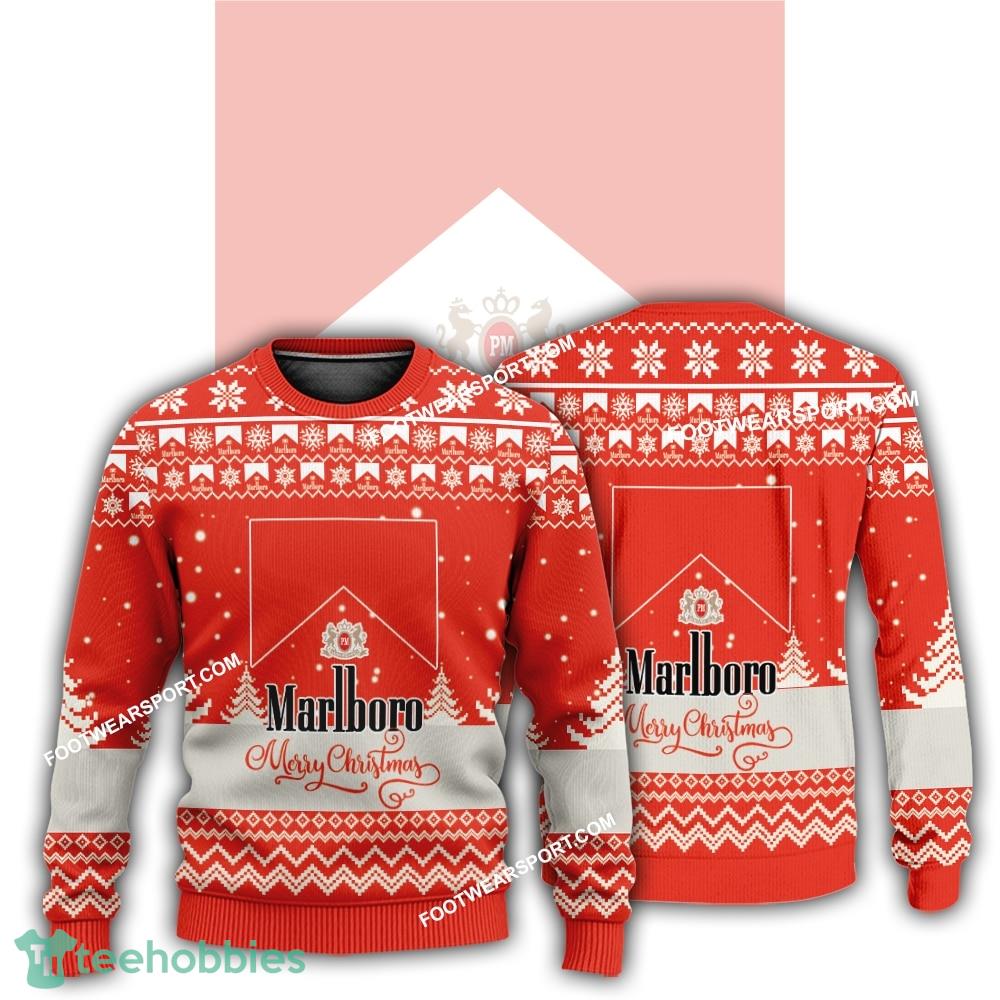 New Logo Marlboro January Knitted Christmas 3D Sweater For Men Women