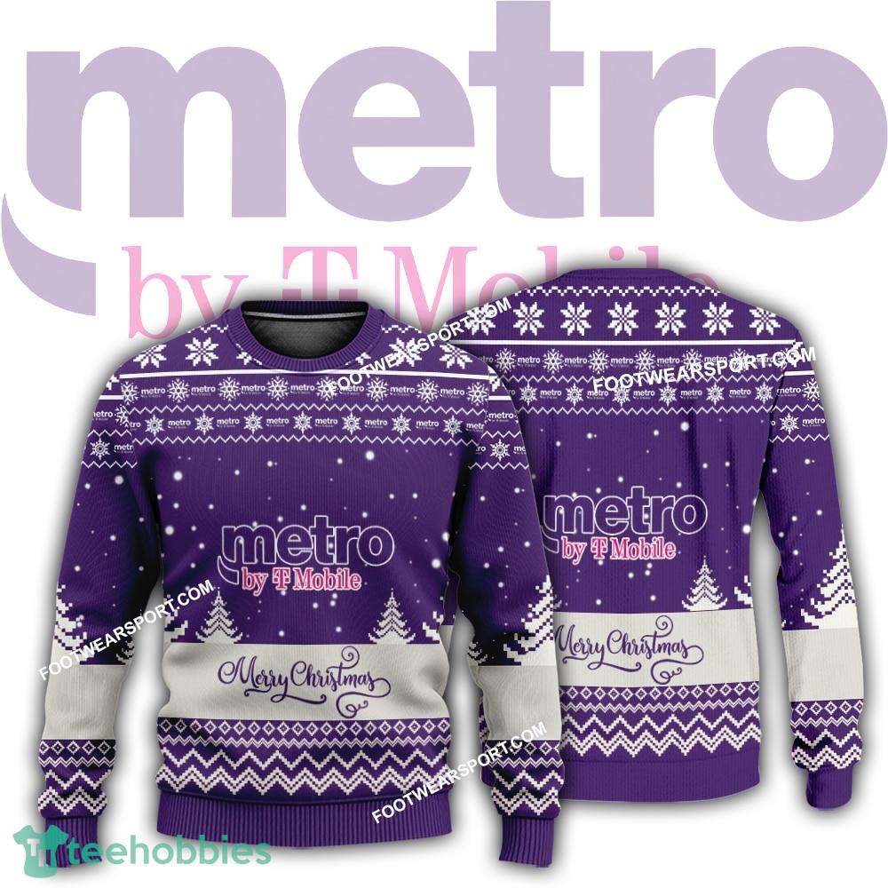New Logo Metro By T Mobile Weave Knitted Christmas Sweater Gift For Adult