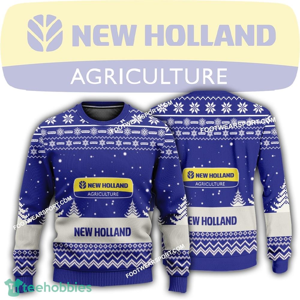 New Logo New Holland Tractor Cosy Knitted Christmas 3D Sweater Gift For Adult
