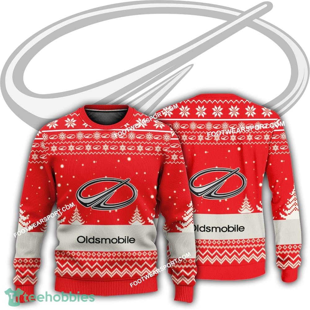 New Logo Oldsmobile Car Racing Gathering Knitted Christmas Sweater For Men Women