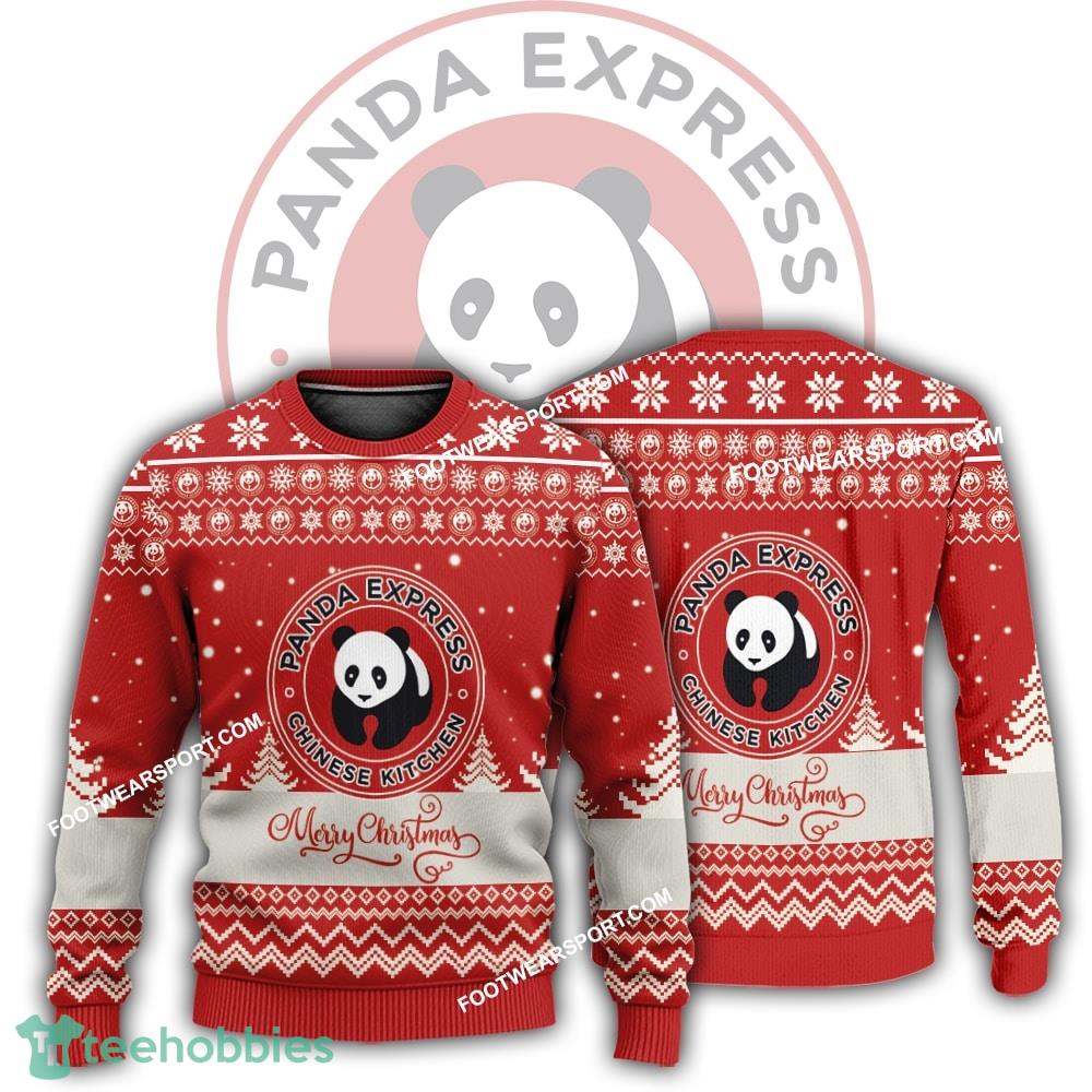 New Logo Panda Express Reindeer Knitted Christmas 3D Sweater For Men Women
