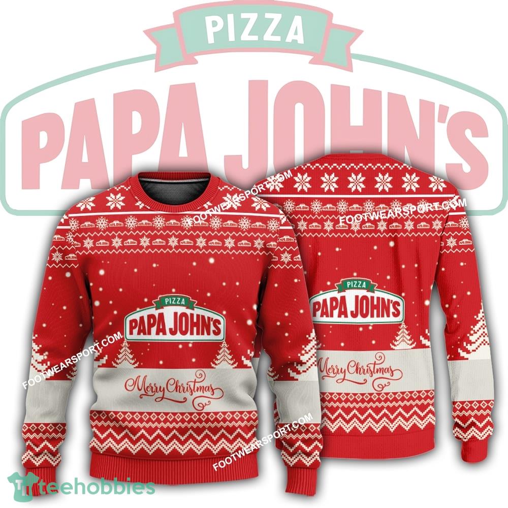 New Logo Papa John’s Pizza Holly Ugly Xmas Sweater AOP For Men Women