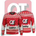 New Logo Quiktrip Hug Knitted Christmas 3D Sweater Gift Holidays