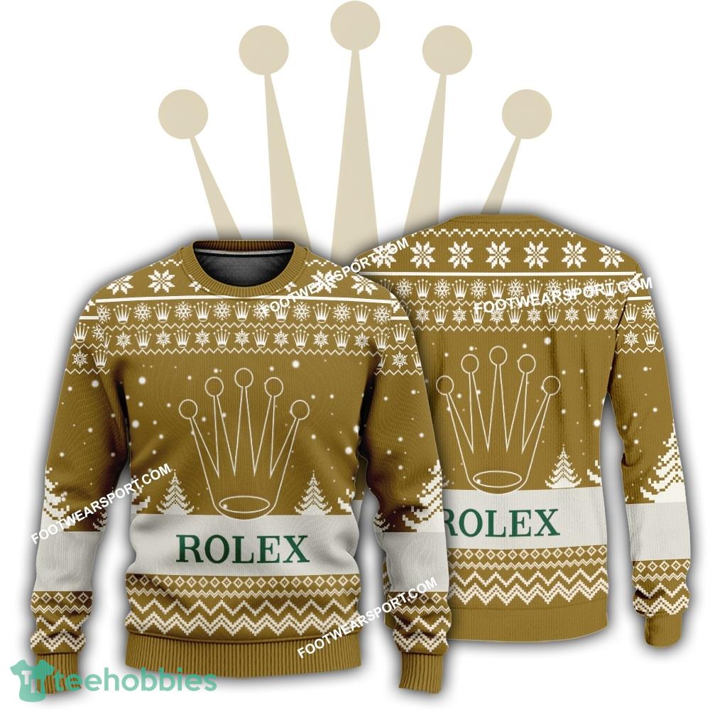 New Logo Rolex Chimney Knitted Xmas 3D Sweater For Men Women