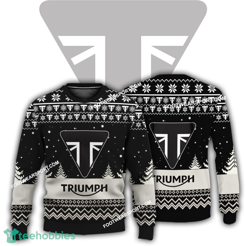 New Logo Triumph Motorcycle Roast Knitted Christmas 3D Sweater For Men Women