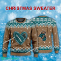 New Style Heart Football Coastal Carolina Chanticleers Christmas Sweater Gift For Adult