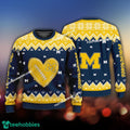 New Style Heart Football Michigan Wolverines Christmas Sweater AOP Gift Holidays
