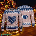 New Style Heart Football Penn State Nittany Lions Christmas Sweater For Men Women