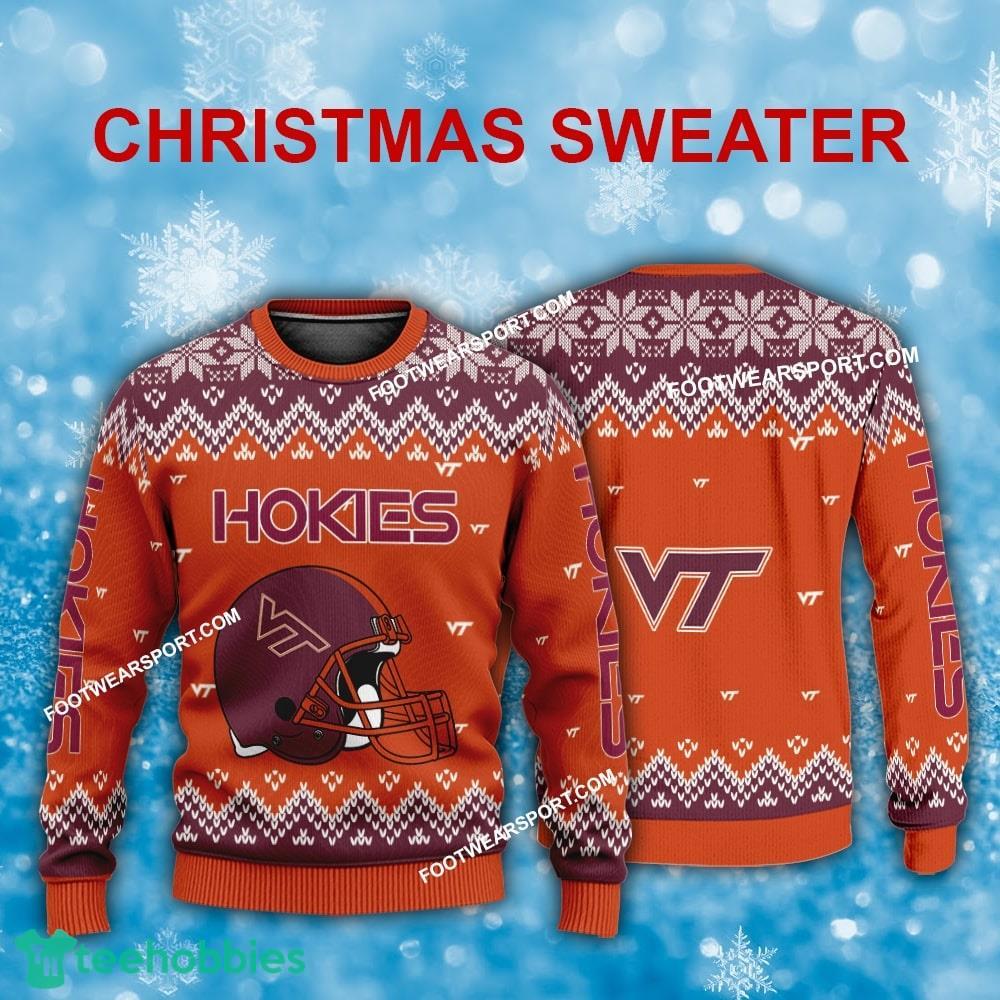 New Style Helmet Virginia Tech Hokies Xmas Sweater AOP For Men Women