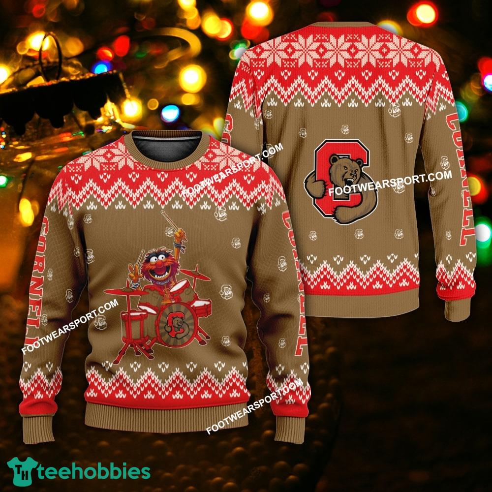 New Style Muppets Play Drums Cornell Big Red Christmas Sweater AOP Gift For Adult