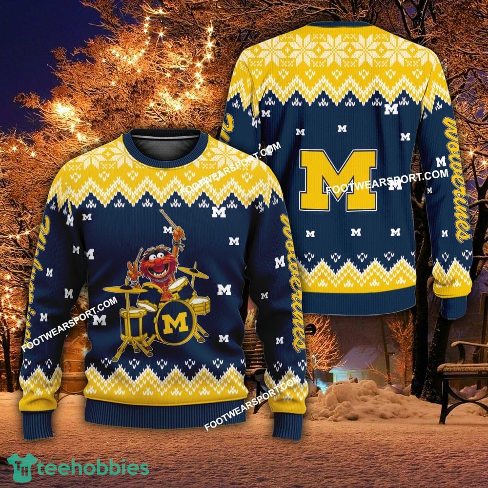 New Style Muppets Play Drums Michigan Wolverines Christmas Sweater Gift For Adult