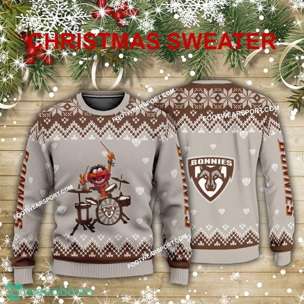 New Style Muppets Play Drums St Bonaventure Bonnies Xmas Sweater AOP Gift For Adult
