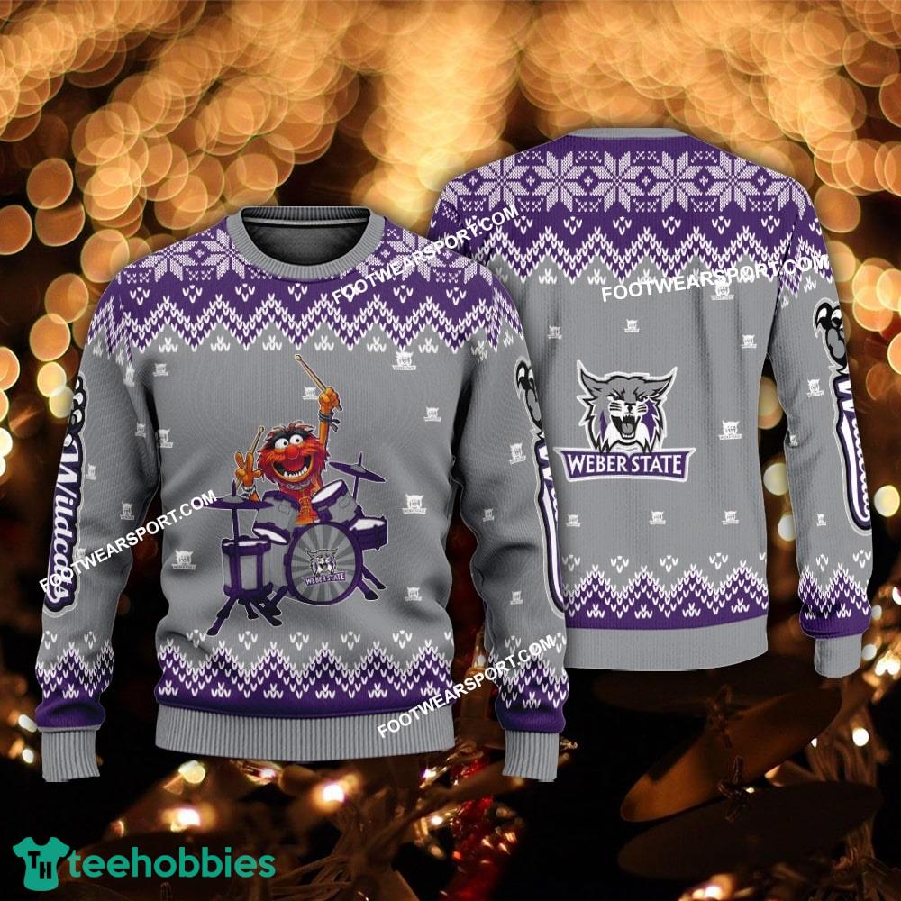 New Style Muppets Play Drums Weber State Wildcats Christmas Sweater AOP Gift Holidays