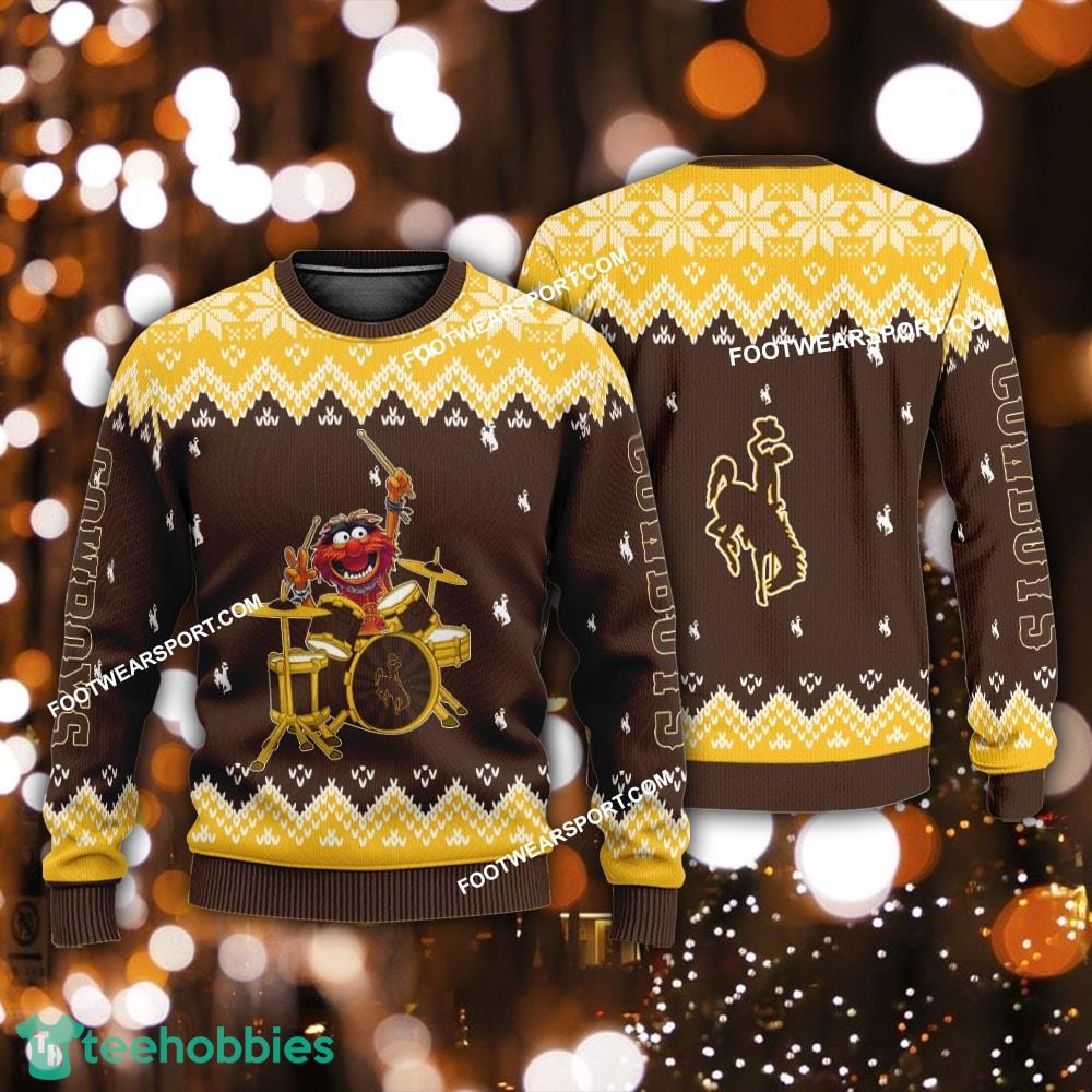 New Style Muppets Play Drums Wyoming Cowboys Xmas Sweater Gift For Adult