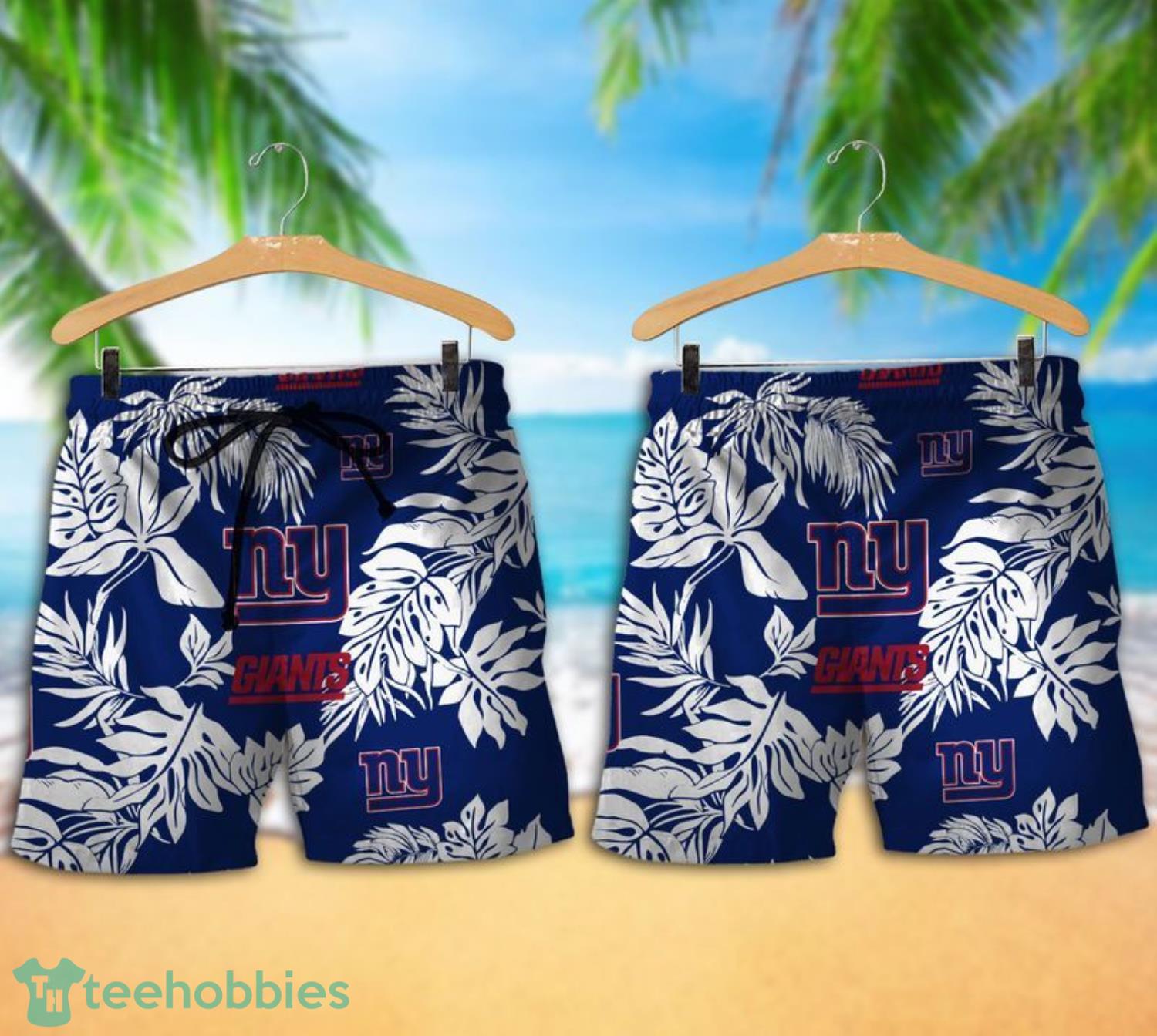 New York Giants Tropical Pattern Combo Hawaii Shirt and Shorts For Fans