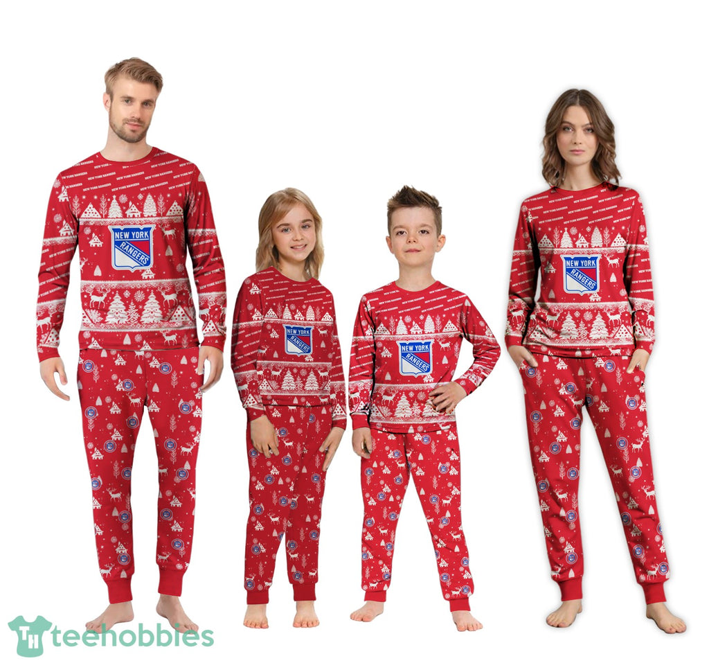 New York Rangers Christmas Pattern Family Matching Pajamas Sets Best Gift For Christmas