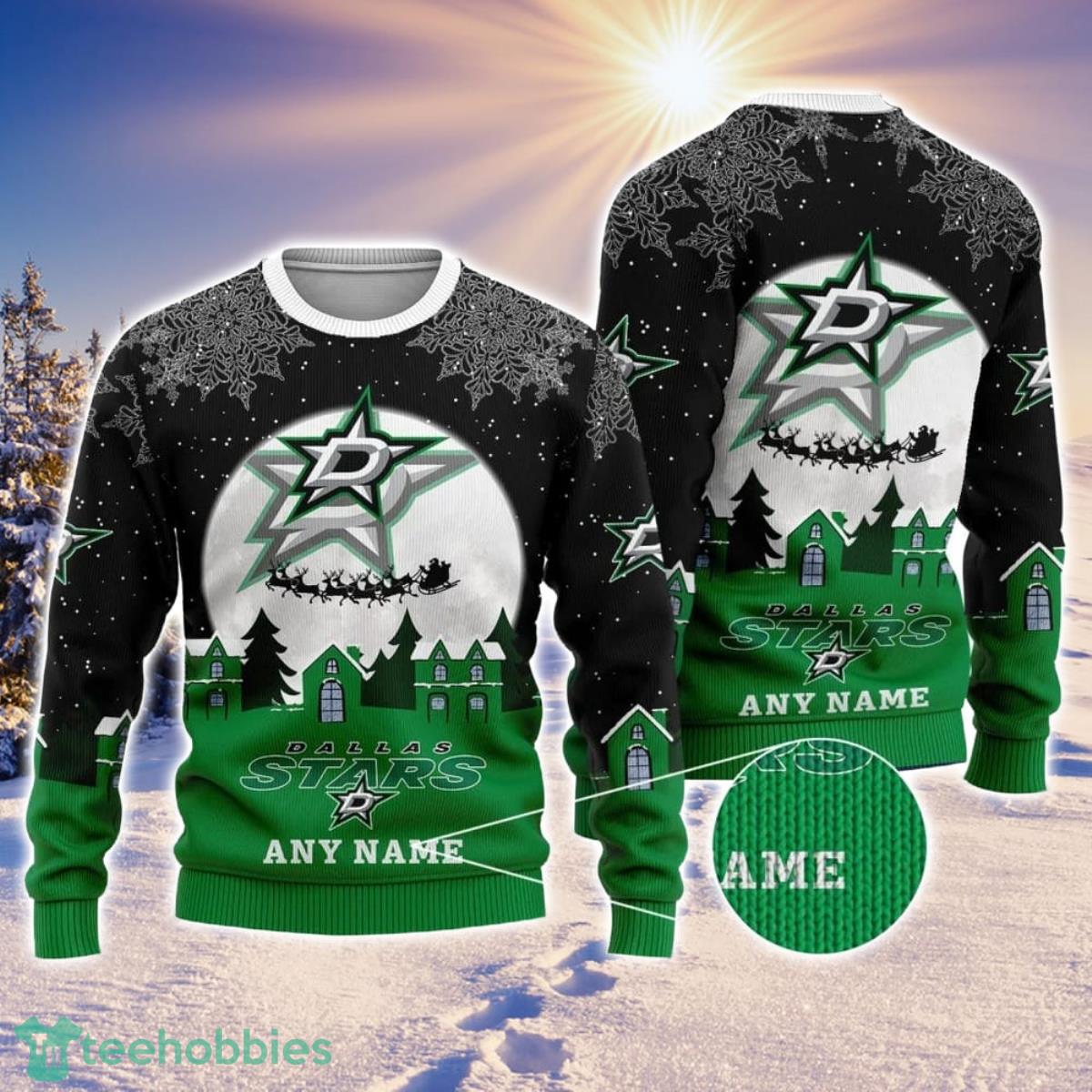 NHL Dallas Stars Personalized Name Ugly Christmas Sweater Christmas Gift For Sport Fans
