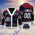 NHL Winnipeg Jets Personalized Name And Number All Over Print 3D Ugly Christmas Sweater Christmas Gift