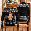 No Limit Buff Cat Christmas Ugly Sweater Cat Meme Xmas Sweater