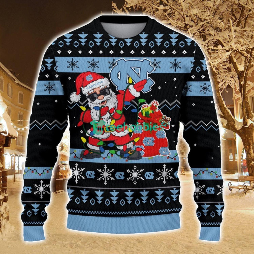 North Carolina Tar Heels Santa Claus Ugly Christmas Sweater All Printed Sweater For Fans Gift Ideas
