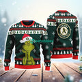 Oakland Athletics MLB The Grinch Funny Merry Christmas Uglly Sweater 3D New Trend