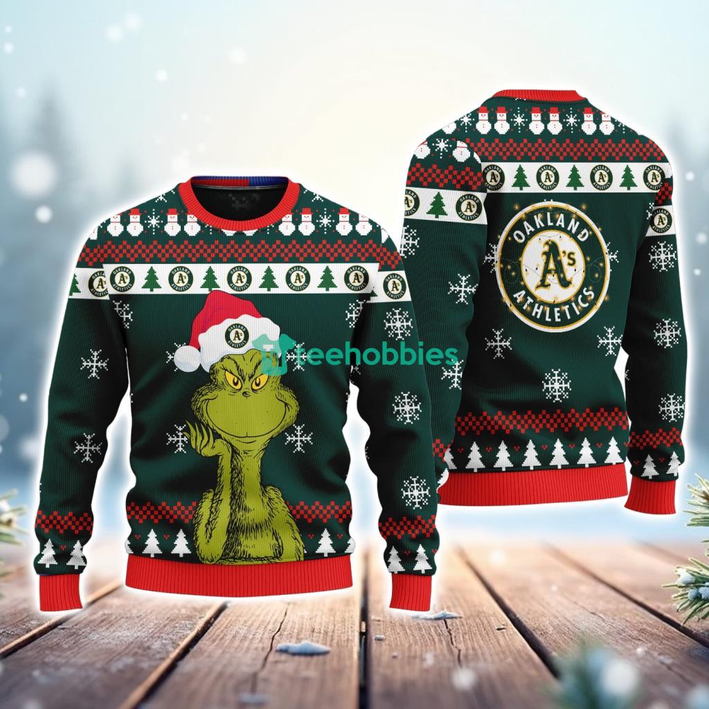 Oakland Athletics MLB The Grinch Funny Merry Christmas Uglly Sweater 3D New Trend